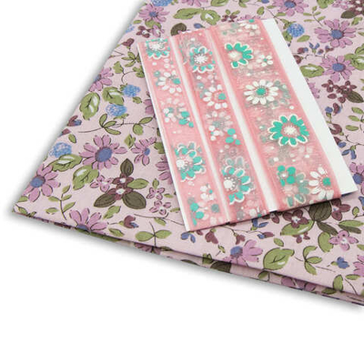 Ткань для рукоделия в наборе х/б с лентой 48х50см+1м+1м (25722/25321 розовый) 29490