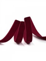 Лента бархатная (тесьма) 10.0 мм / 22.86±1 метров, арт.10VR44 нейлон цв.бордо