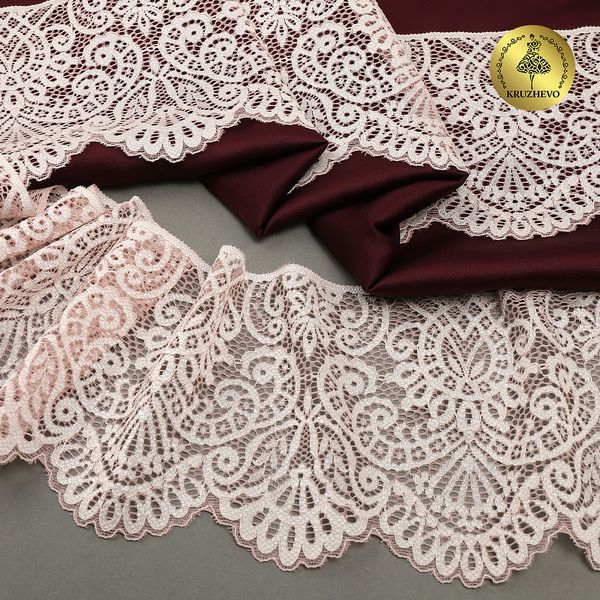 Кружево эластичное (стрейч) 110 мм, 40992PP цв.розовый, 3 метра, Kruzhevo