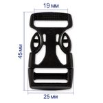 Фастекс (пряжка трезубец) ацеталь 19 мм, 10 шт, черный, Gamma SB01