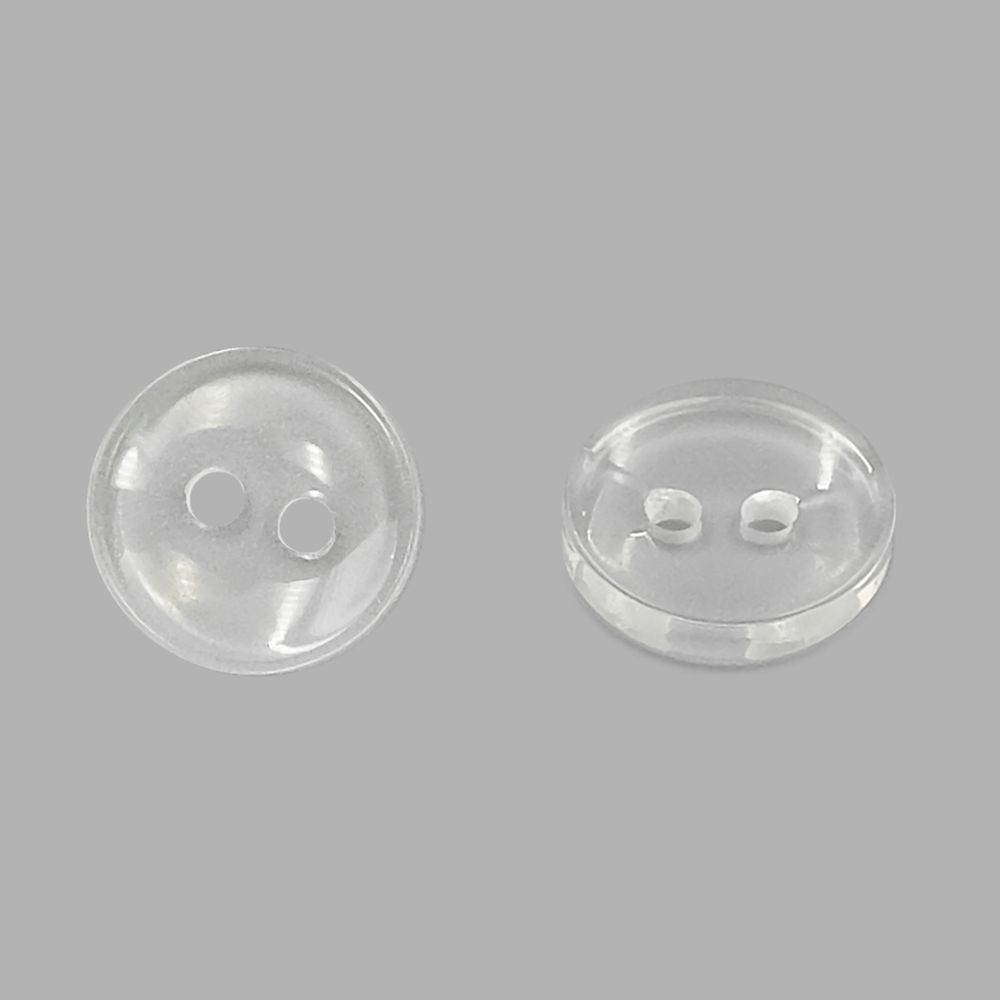 Пуговица 16L (10мм) 2прокола, пластик (Clear (прозрачный)), NE64
