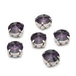 Хрустальные стразы в цапах круглой формы, фиолетовый 8 мм, 10 шт. Astra&Craft, РЦ012НН8