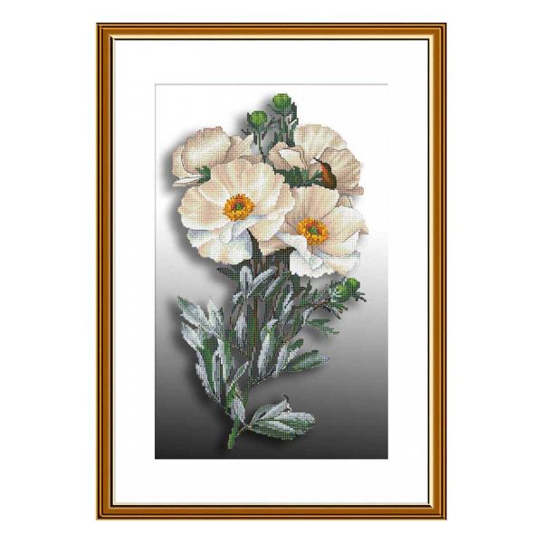 Набор для вышивания нитками Нова Слобода, Альпийские маки 20х34 см