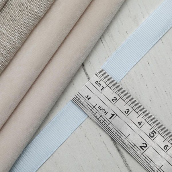 Лента репсовая (в рубчик) 12.0 мм, 130 св.голубой, уп.18,28 м