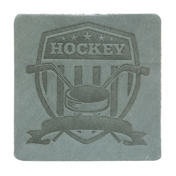 Термоаппликация из кожи Хоккей 5х5см, 100% кожа (55 светло-серый), 9