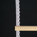 Кружево вязаное (тесьма) 20 мм / 13.72 метра, хлопок, белый, 3AR3376