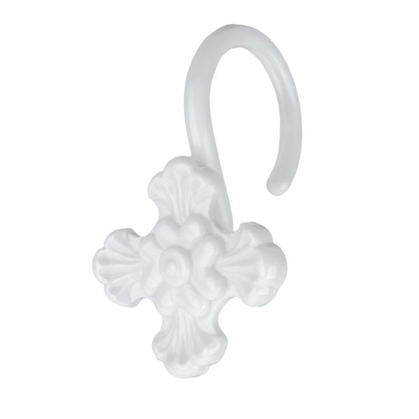 Крючки шторные для карниза навесные ⌀6 мм, 10 шт, 03 белый, Sofi H30