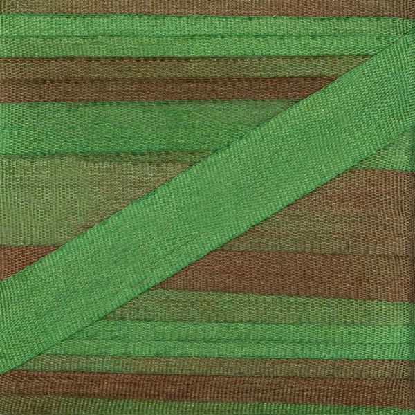 Лента (тесьма) шелковая 7.0 мм / 9.1±0.5 метров, M134 зеленый/коричневый, Gamma SRM-7