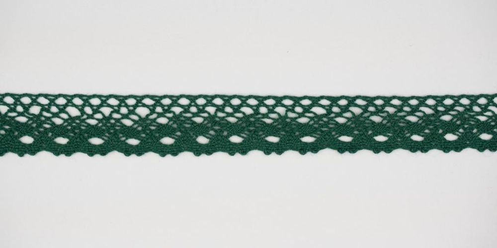 Кружево вязаное (тесьма) 18 мм цв. зеленый, AF-373-063, Alfa, 25 м Кружево вязаное (тесьма) 18 мм цв. зеленый, AF-373-063, Alfa, 25 м
