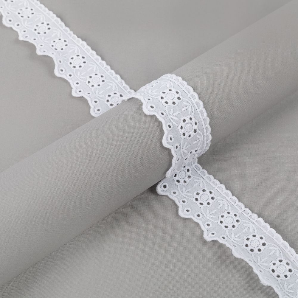 Кружево шитьё 35 мм / 9±0.2 метров, Турция, белый, Gamma GYEM-3500