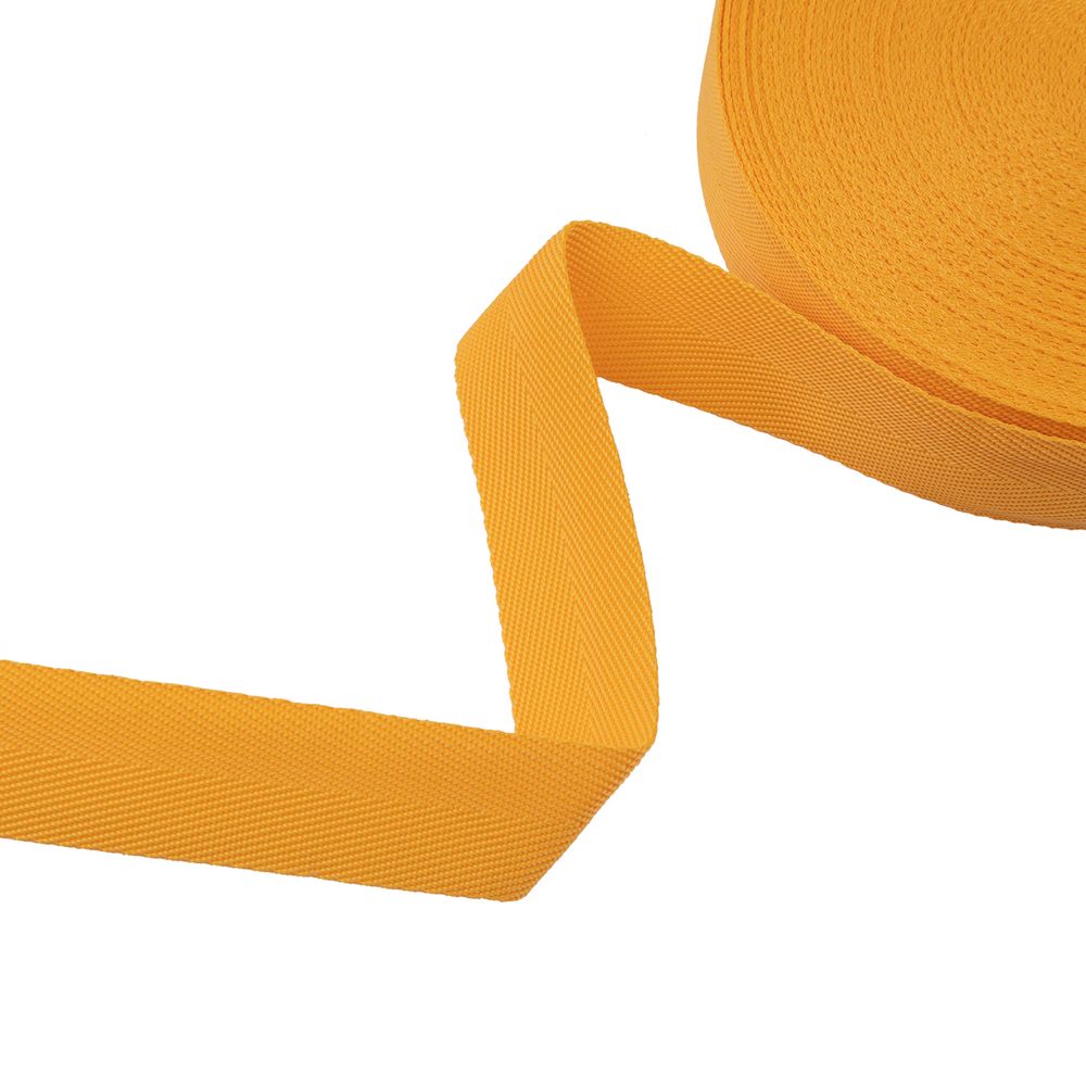 Стропа (ременная лента) 40 мм / 25 метров, толщ. 1.44 мм, [14.4 г/пог.м], 100% п/п, рис. 3114, желтый, Gamma С1594Г17