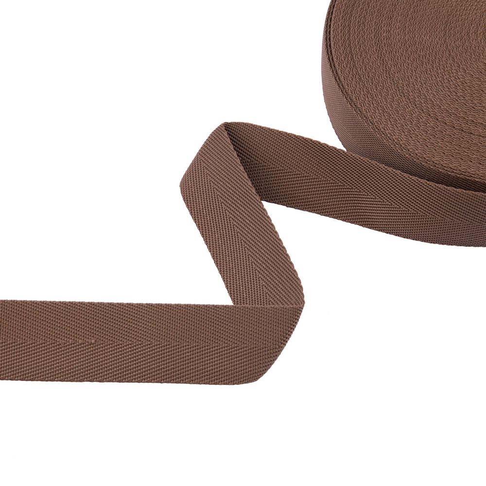 Стропа (ременная лента) 40 мм / 25 метров, толщ. 1.44 мм, [14.4 г/пог.м], 100% п/п, рис. 3114, коричневый, Gamma С1594Г17