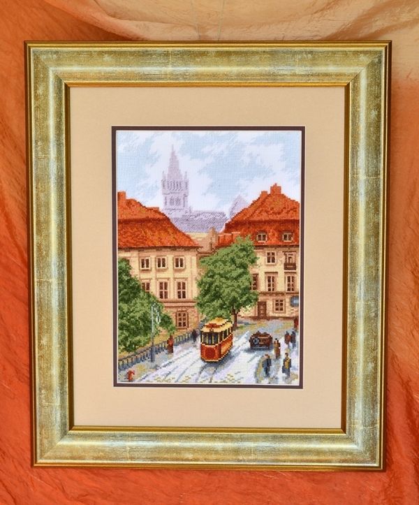 Набор для вышивания нитками Палитра, Старый трамвай 20х27 см