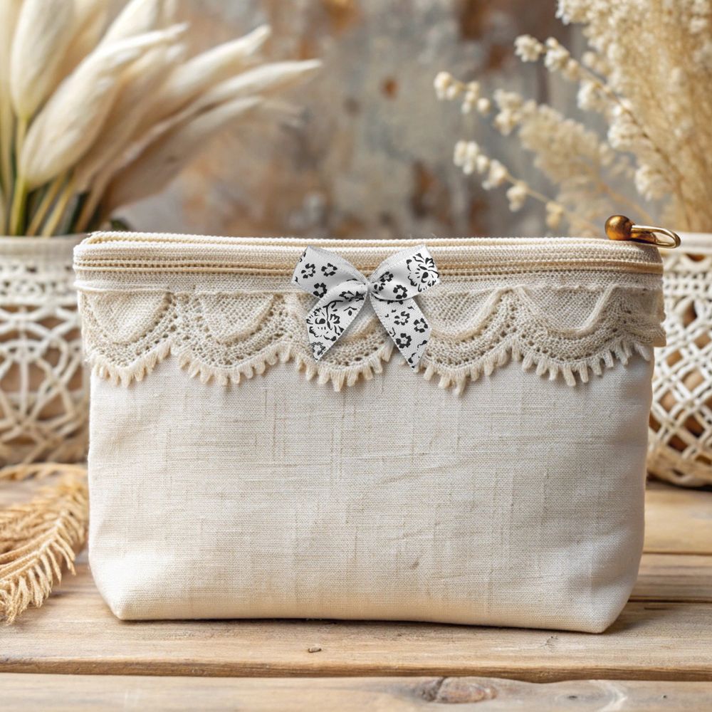 Набор текстильных бантиков, 100 шт, 206 бежево- черный, Annet BDR