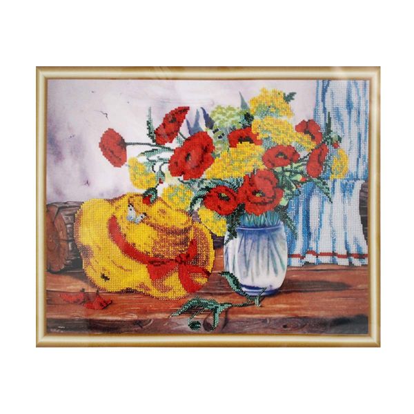 Набор для вышивания бисером Hobby&Pro, Старая шляпка, 40х31 см