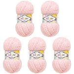 Пряжа Alize (Ализе) Softy Mega / уп.5 мот. по 100 г, 70м, 31 бледно-розовый