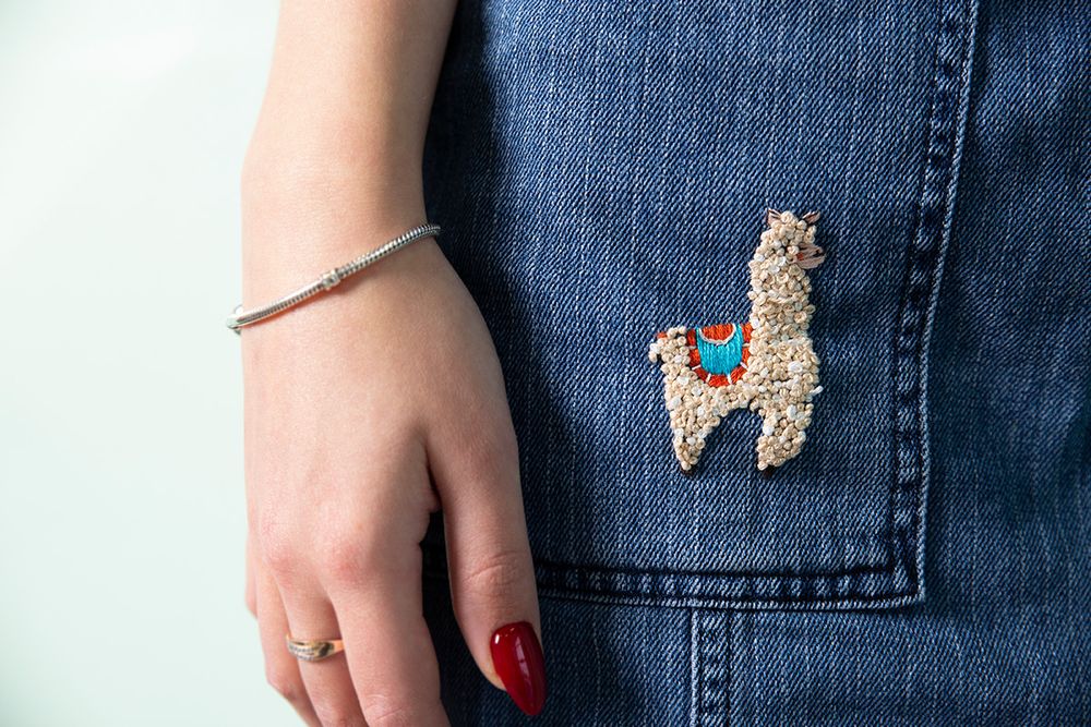 Набор для вышивания нитками Panna, Живая картина, Лама, 4х6 см