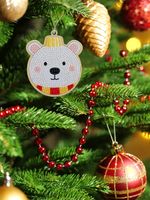 Кристальная (алмазная) мозаика Фрея ALVP-035, подвеска, Белый мишка, 8.5х10 см