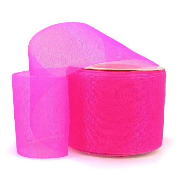 Лента капроновая (органза) 50.0 мм, 22.86 м, 14 т.розовый