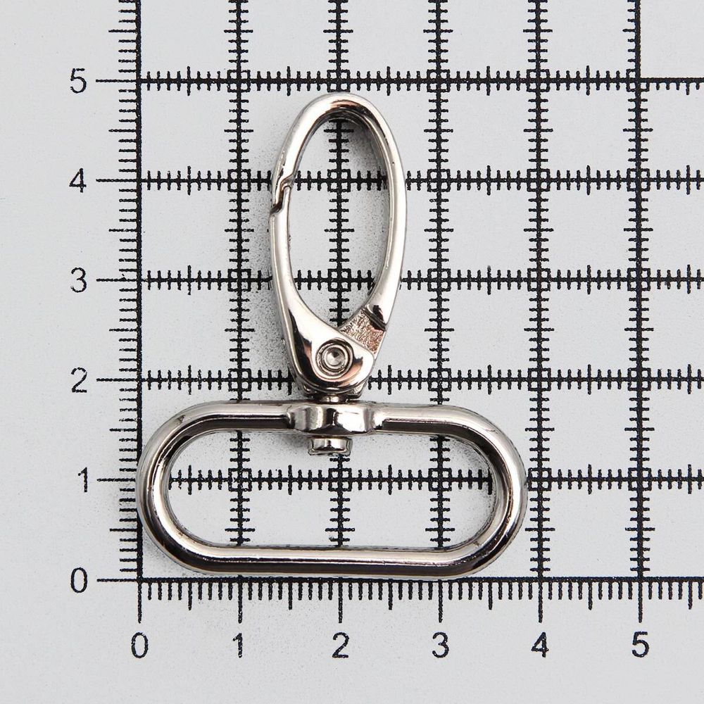 Карабин металл 30.0 мм (49х38 мм), никель, ГУ12849, 4 шт