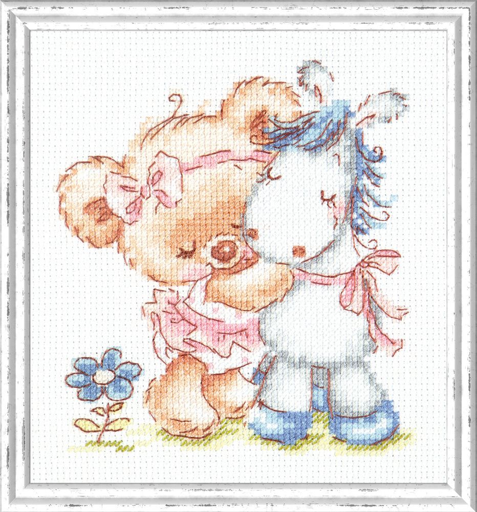 Набор для вышивания нитками Чудесная игла, Я люблю свою лошадку! 12х13 см