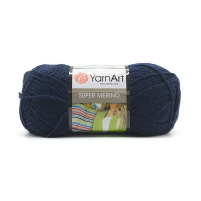 Пряжа YarnArt (ЯрнАрт) Super Merino / уп.5 мот. по 100 г, 300м, 148 т-синий