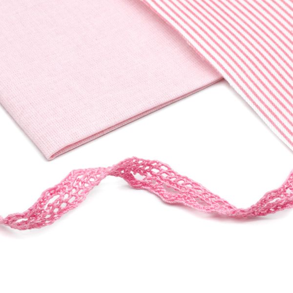 Ткань для рукоделия в наборе с тесьмой (865/007*6420, п/э 50*70см/ х/б 50*50см*2м), розовый, 29386