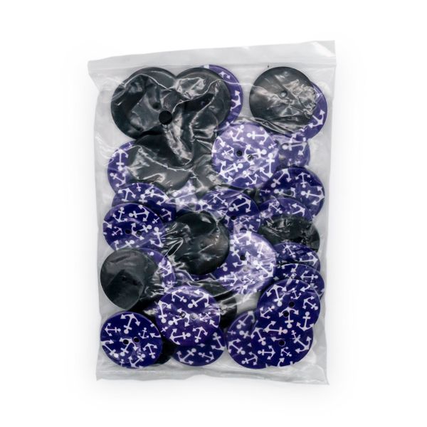 Пуговицы 2 прокола 44L, 28мм, (blue), CB-R-16, 36 шт