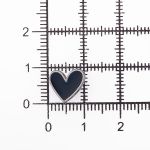 Пуговицы на ножке фигурная Сердце 16L (10мм), металл (Navy/S (синий/серебро)), MEs-2012, 36 шт