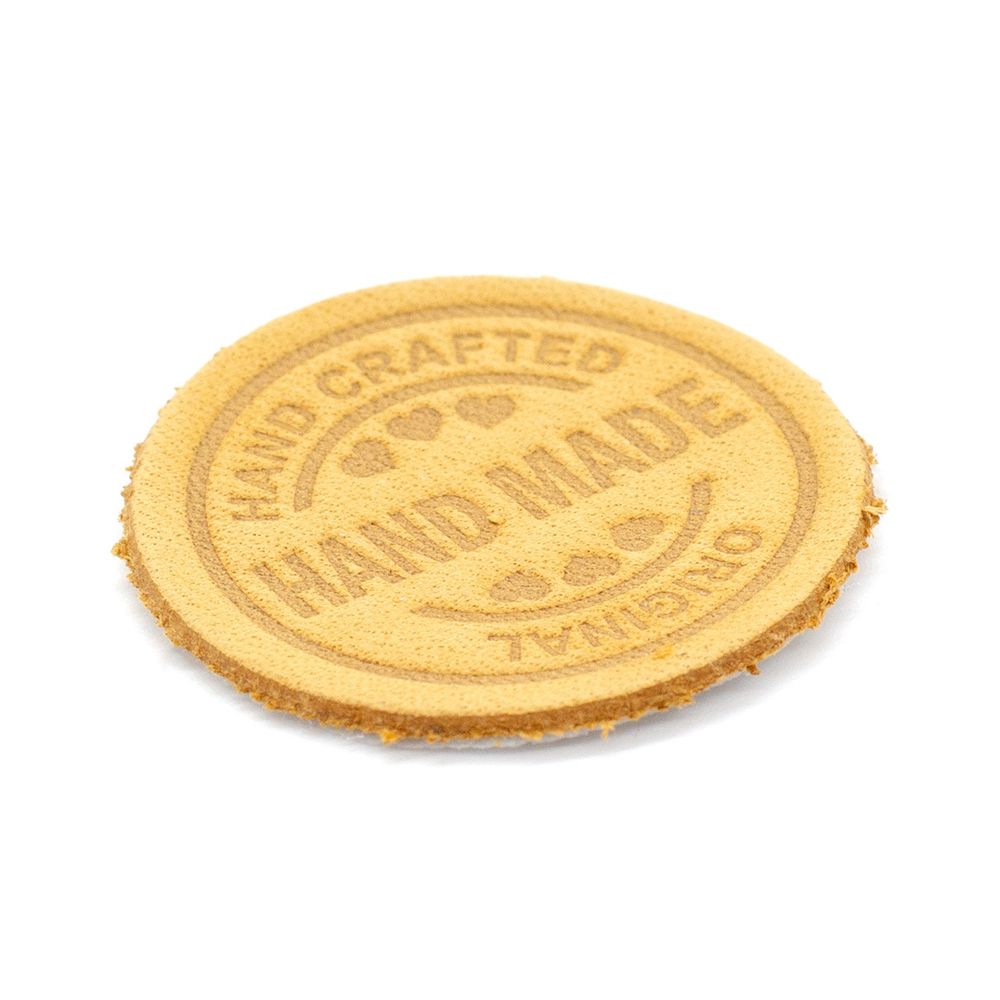 Термоаппликация из кожи Hand Made D3,4см, 100% кожа, 48 песочный