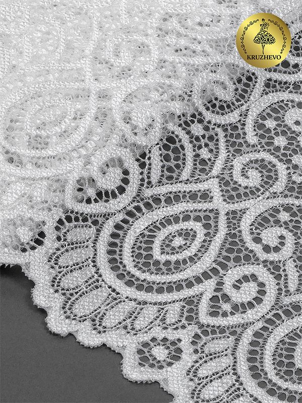 Кружево бельевое эластичное 180 мм / 3 метра, TBY.L1351, цв.004 сумрачный белый