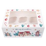 Коробка под 6 капкейков с ложементом 25х17 x10 см, Рождество, S-Chief CBC-001