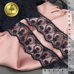 Кружево на сетке 40 мм, диз. 857, цв.04 т.синий, уп. 9 м, Kruzhevo