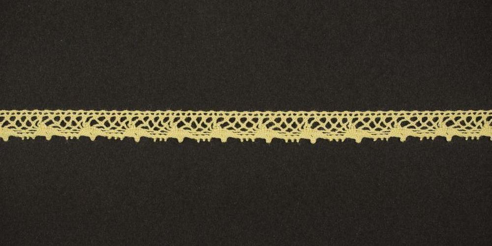 Кружево вязаное (тесьма) 8 мм, цв.св.желтый, Alfa, 25 метров, AF-352-010