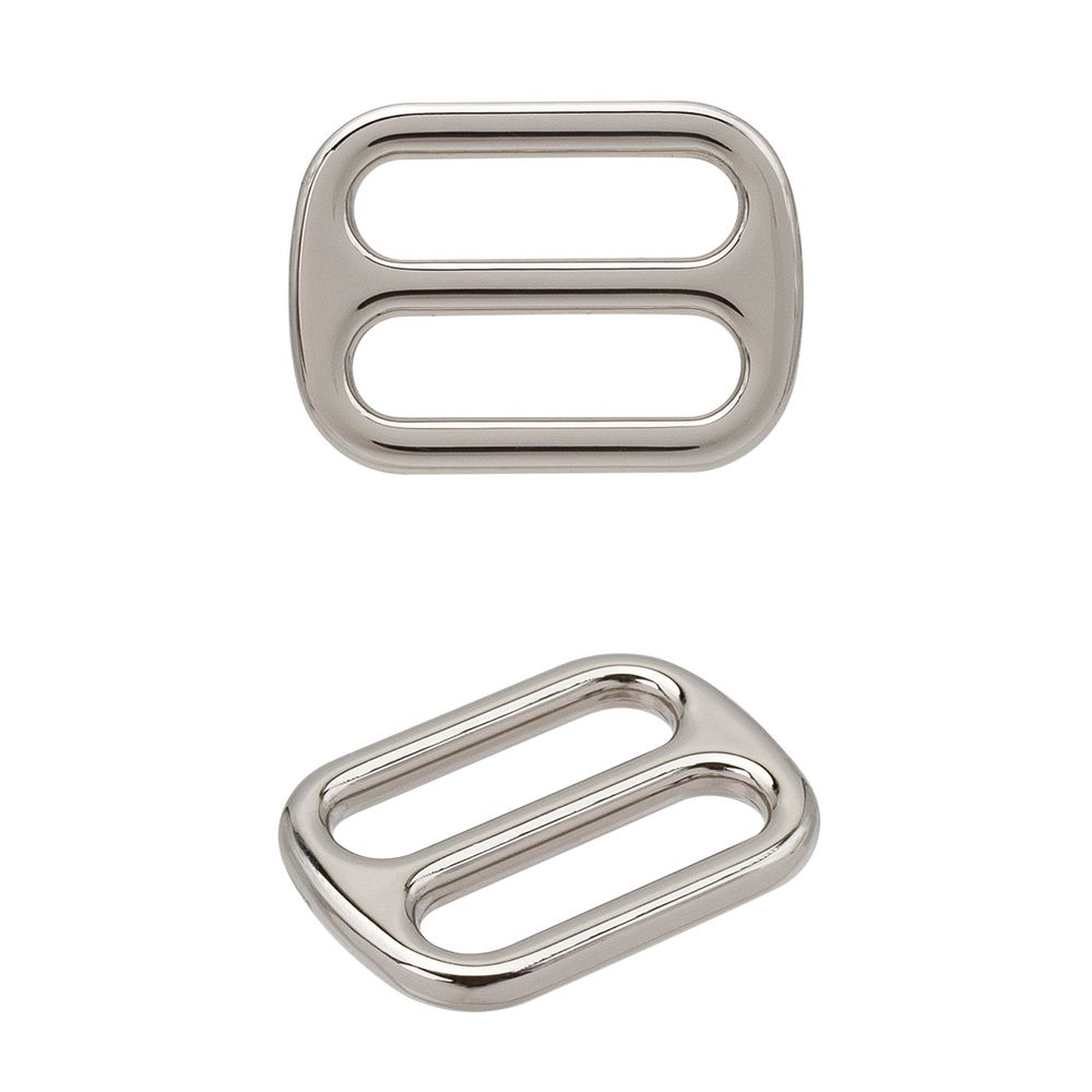 Пряжка регулировочная металл литая 15.0 мм (20х15мм), никель, МВ2342, 6 шт