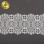 Кружево гипюр (плетёное) 85 мм / 4.5 метра, TBY.SUN.02, цв.белый