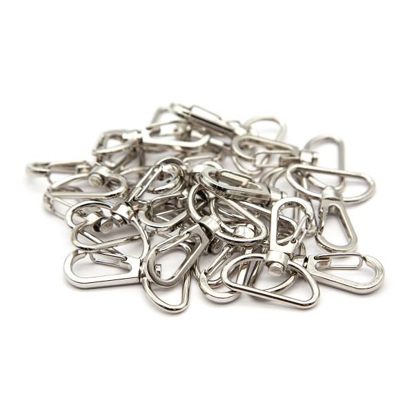 Карабин металл 25.0 мм (40х30 мм), цв.никель, 20 шт