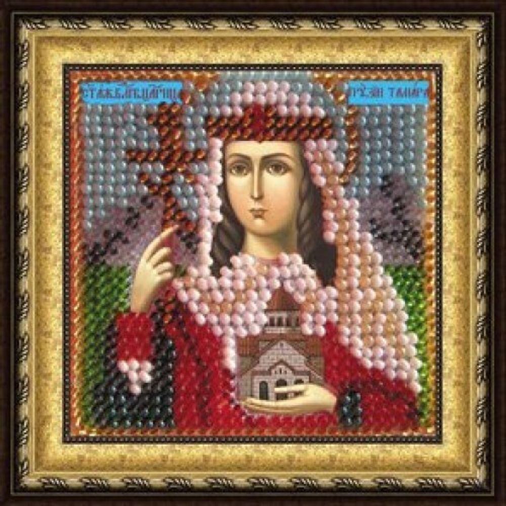 Вышивальная мозаика, Икона Св. Блг. Царица Грузии Тамара Великая, 6.5х6.5 см