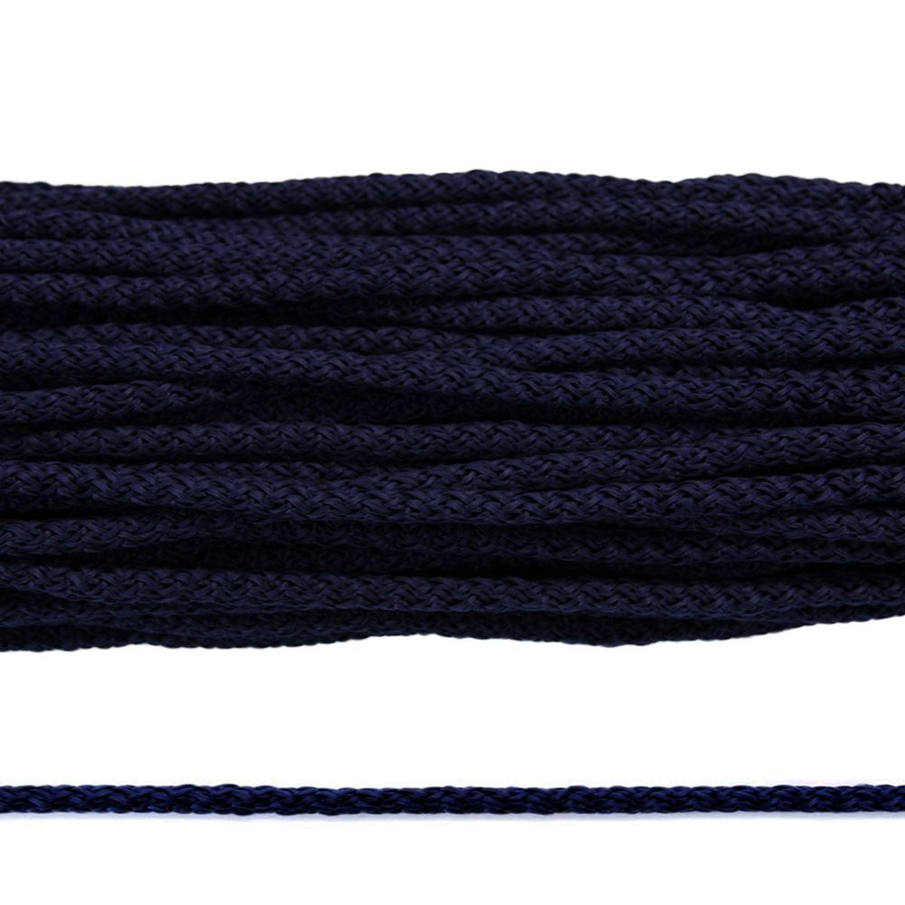 Шнур полипропилен круглый вязаный ⌀6.0 мм / 100 метров, 6-28 т.синий