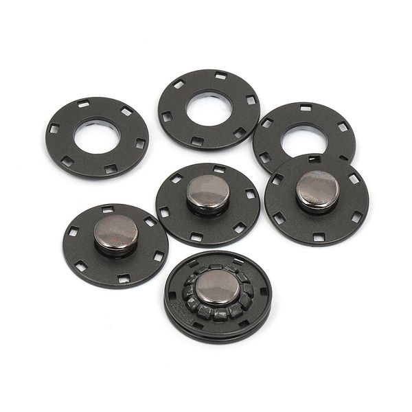 Кнопка пришивная металл ⌀23.0 мм, TBY-S0009, цв.чер.никель матовый уп. 20 шт, TBY