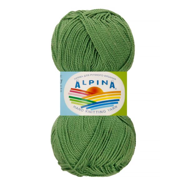 Пряжа Alpina Holly / уп.10 мот. по 50г, 200м, 099 зеленый