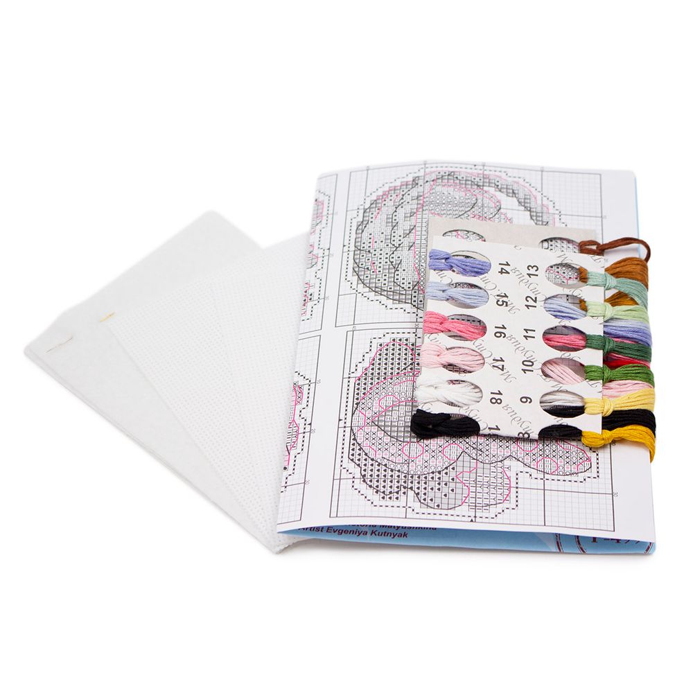 Набор для вышивания на пластиковой канве МП Студия Кролик и морковки 8х7см, Р-499