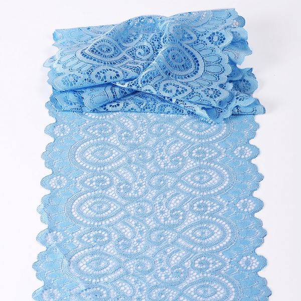 Кружево бельевое эластичное 180 мм / 3 м, TBY.L1351, цв.L3090 голубой, Kruzhevo