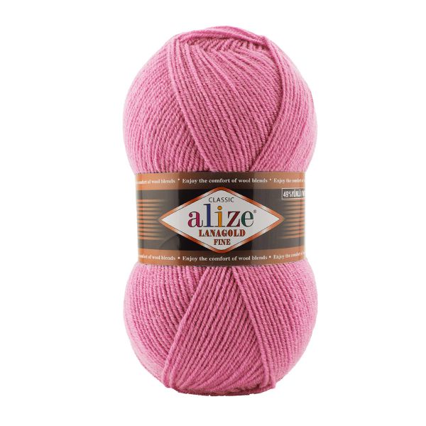 Пряжа Alize (Ализе) Lana Gold Fine / уп.5 мот. по 100 г, 390м, 178 темно-розовый