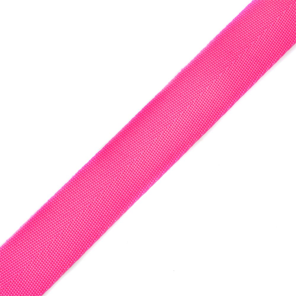 Стропа (ременная лента) 25 мм / 25 метров, толщ. ≈1.2 мм, 07 ярк.розовый