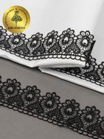 Кружево гипюр (плетёное) 45 мм, TR 808, 05 черный, 9м, Kruzhevo