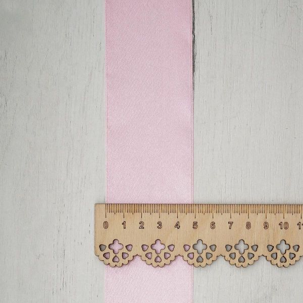 Лента атласная 1-сторонняя 50.0 мм / 22.86±1 метров, 010 св. розовый, Globus