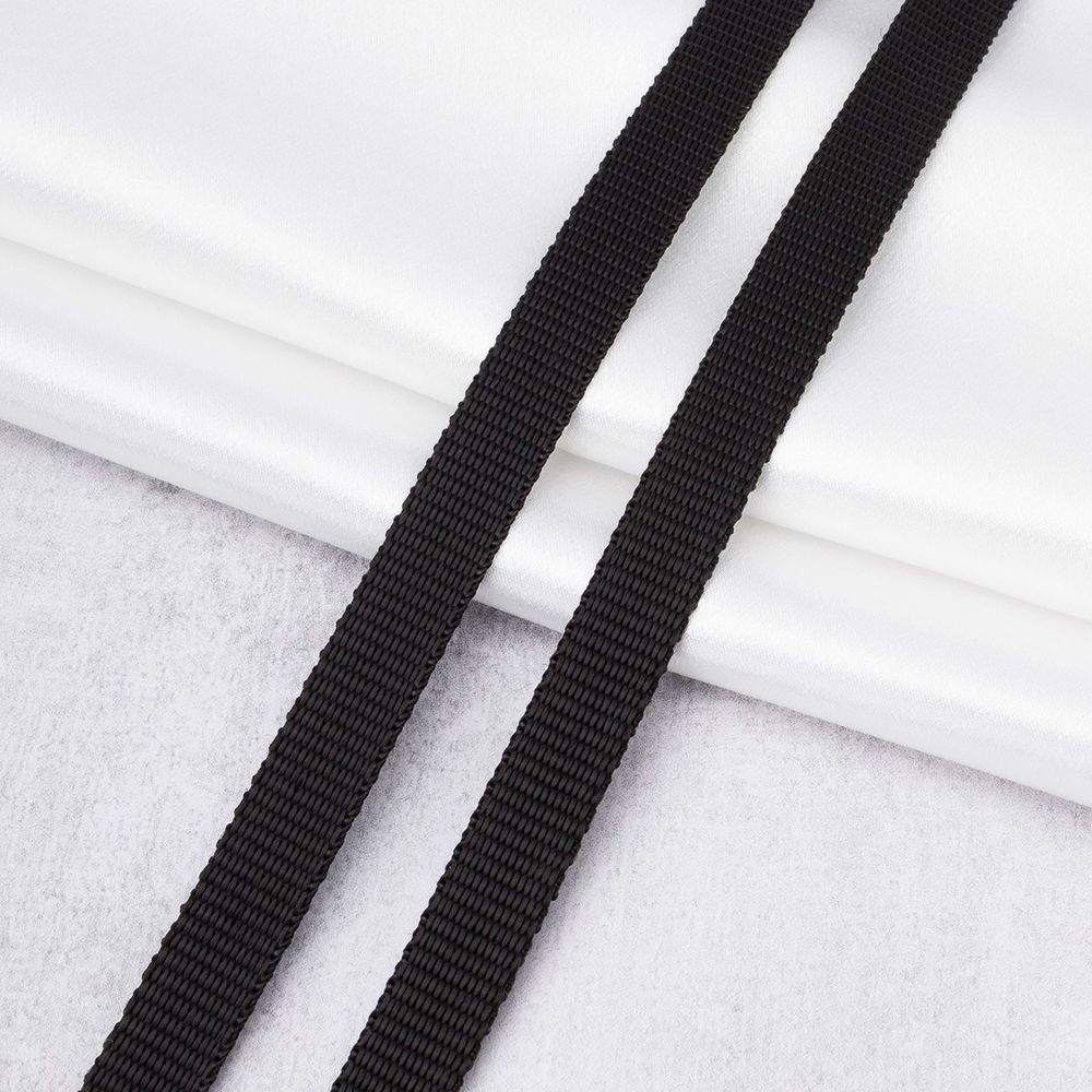 Стропа (ременная лента) 15 мм / 50 метров, 9.6 г/м, ГР, 580 черный, 79-20015