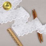 Кружево шитьё 60 мм, хлопок, TBY.0190, цв.01 белый, уп.13.71м, Kruzhevo