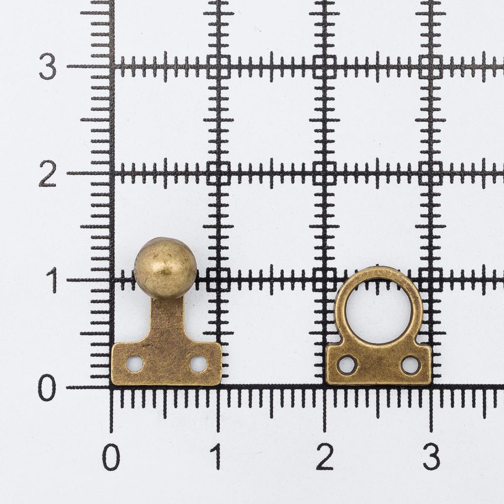 Крючки пришивные декоративные 10х21 мм, бронза, 10 шт